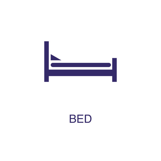 床元素在平面简单风格上的白色图片下载