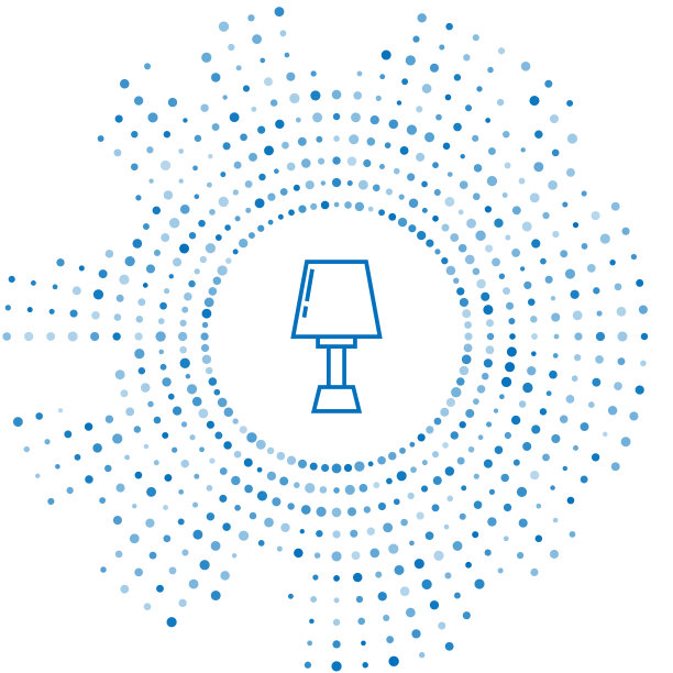 蓝线台灯图标隔离在白色图片下载