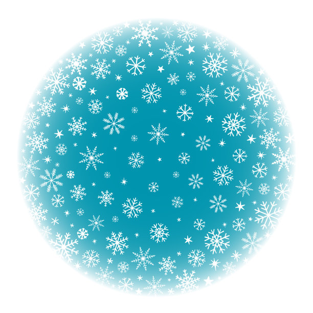 蓝色的冬季雪球背景与雪花图片下载