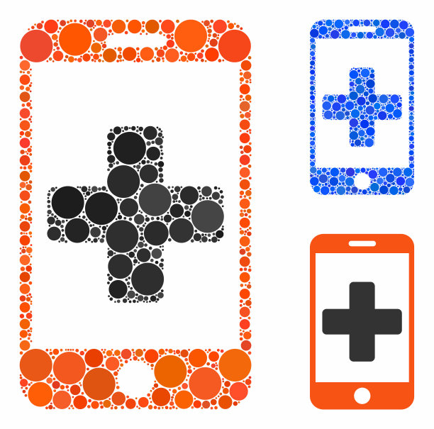 移动医疗帮助马赛克图标圆点图片下载