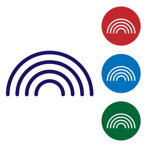 蓝色彩虹与云图标孤立在白色图片下载