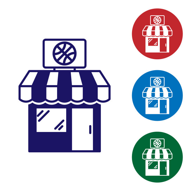 蓝色体育用品店与篮球偶像隔绝图片下载