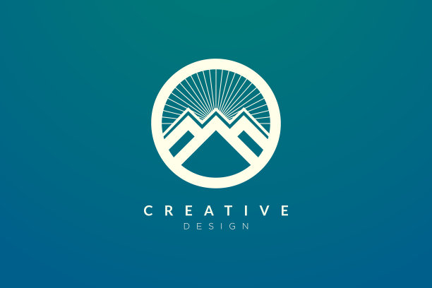 标志设计结合了环山和太阳图片下载