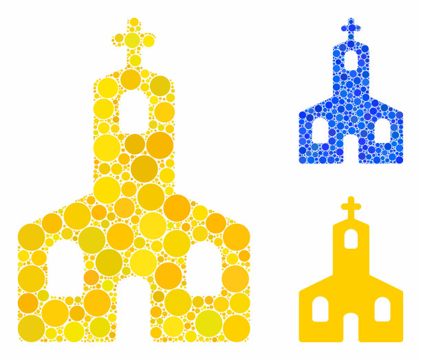 基督教教堂的马赛克图标圈图片下载