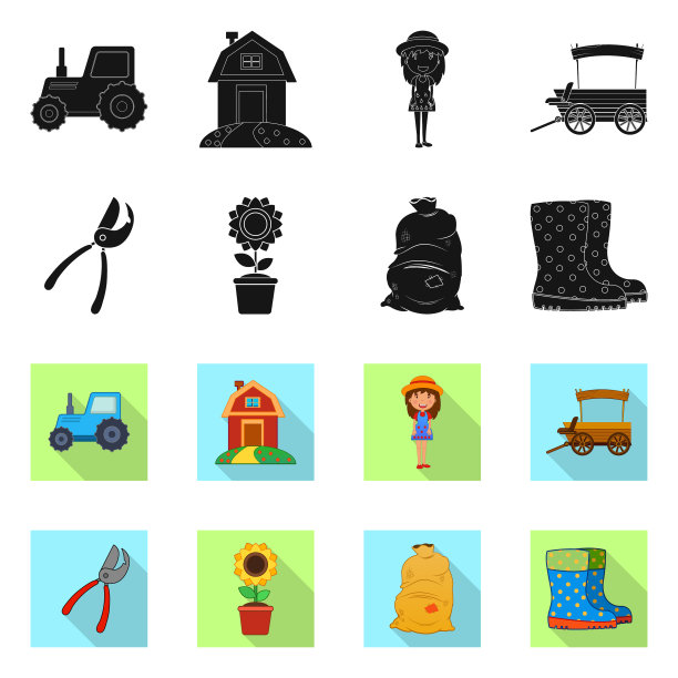 设计农场和农业符号图片下载