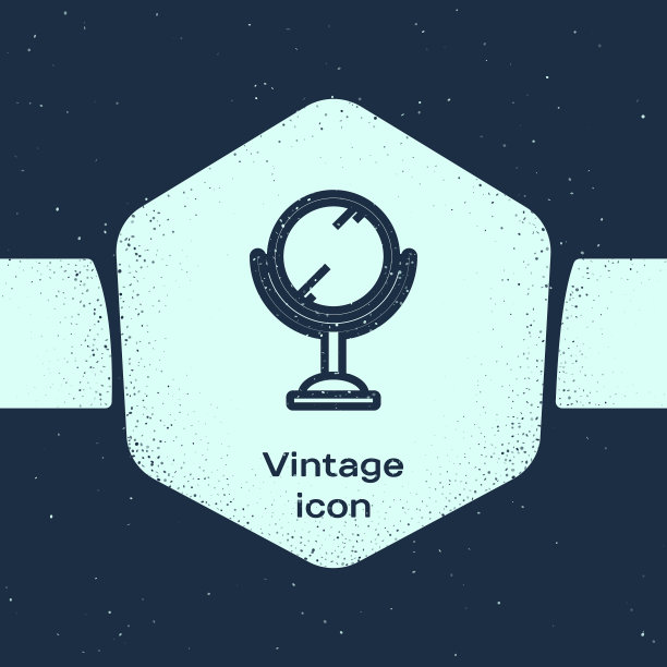 垃圾摇滚线手镜图标孤立在蓝色图片下载