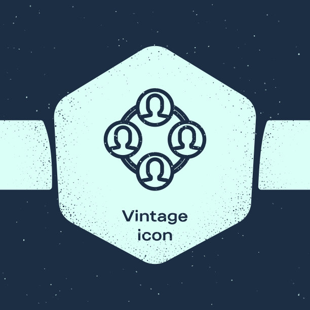 Grunge线项目团队基地图标孤立上图片下载