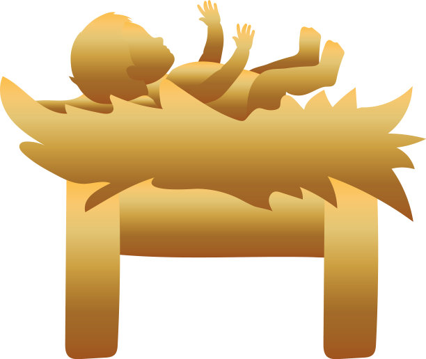 金色耶稣基督摇篮马槽图片下载