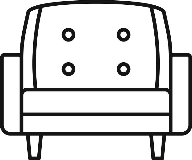 皮革扶手椅图标轮廓风格图片下载