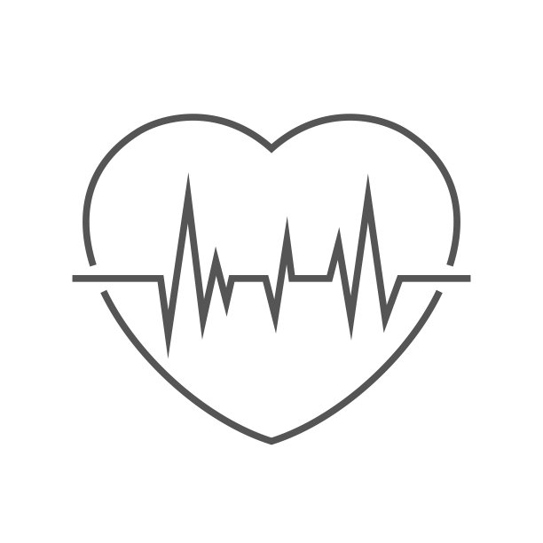 想象一颗带有脉冲线形图标的心脏图片下载