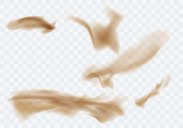 沙漠沙暴上的褐尘云透明图片下载