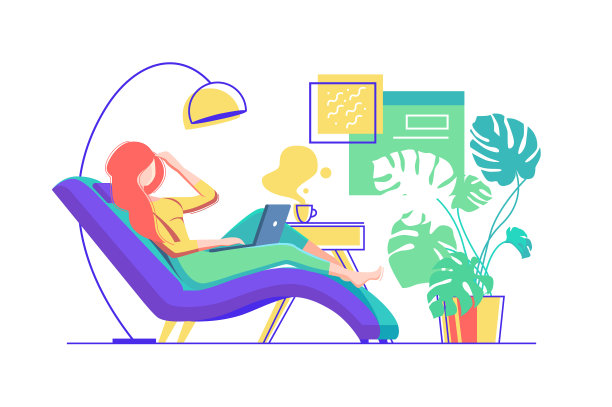 拥有现代笔记本电脑的女孩图片下载