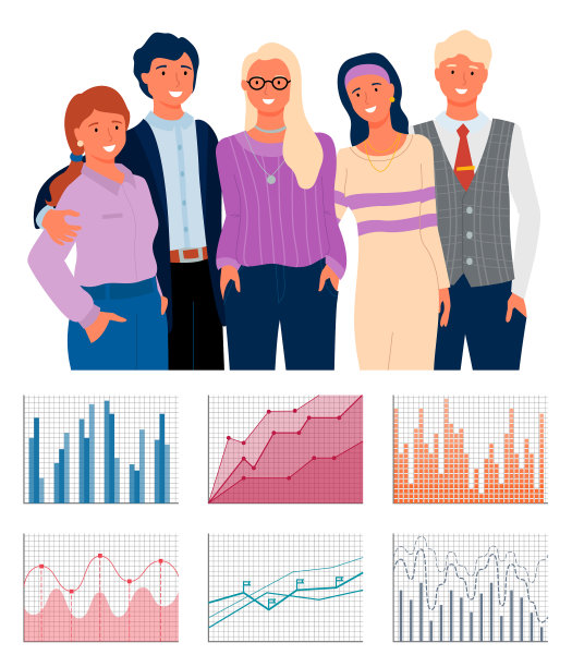 单元格上的图表图形图标团队合作图片下载
