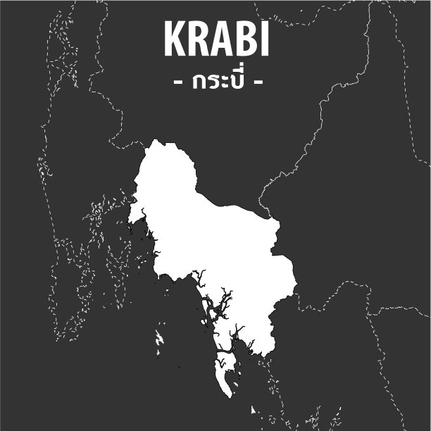 甲米地图泰国省图片下载