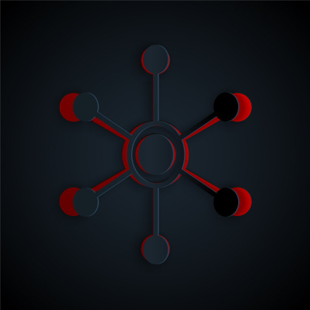 剪纸网络图标孤立在黑色图片下载