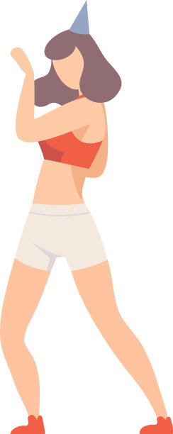 年轻女孩在短裤和背心愉快图片下载