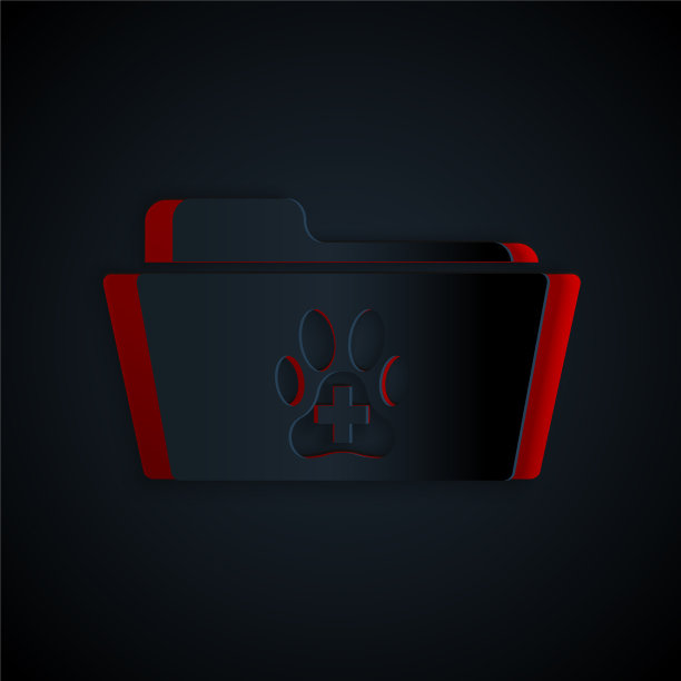 剪纸医学兽医记录文件夹图标图片下载