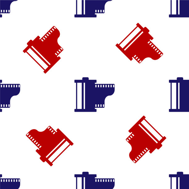 蓝色和红色的老式相机胶卷图片下载