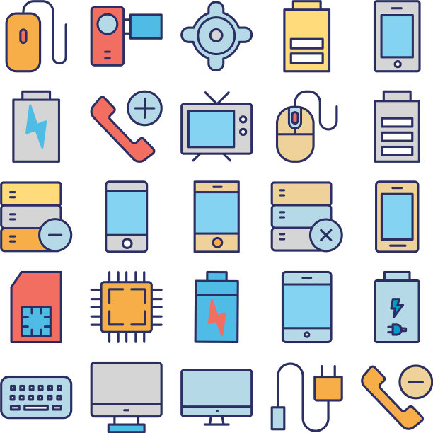 设备圆形图标设置完全可编辑图片下载