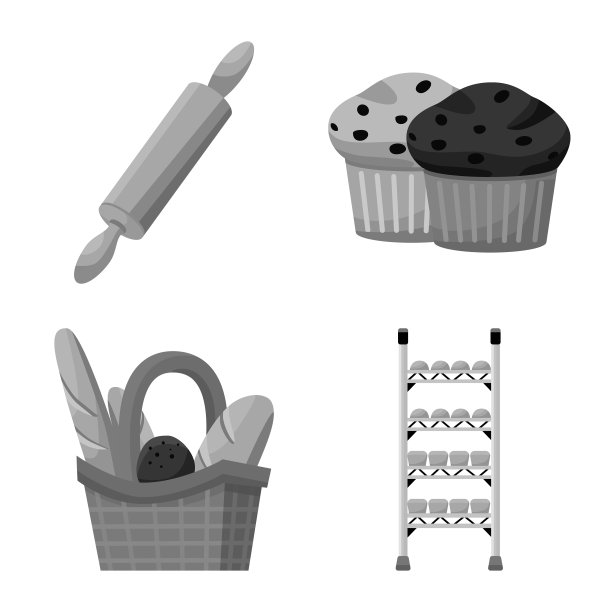 孤立对象面包房和自然图标集图片下载