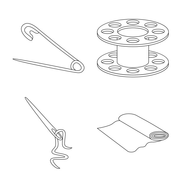 孤立的对象时尚和裁剪标志集图片下载