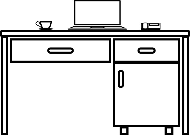 台式电脑，笔记本电脑，手机和茶杯业务图片下载