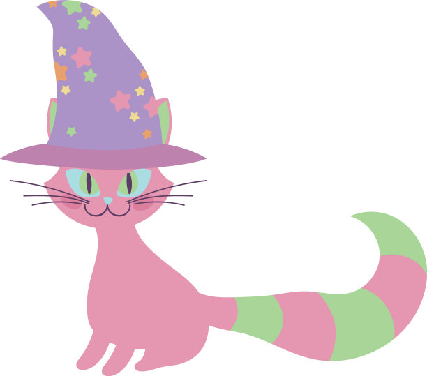 万圣节庆祝快乐，粉红猫坐在一起图片下载