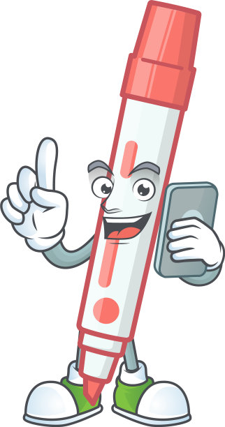 与电话红色白板标记在卡通图片下载