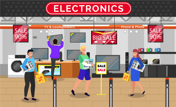 电子商店的人在商店购买电子产品图片下载