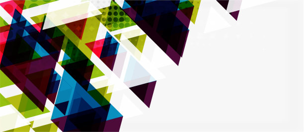 横幅用彩色马赛克几何三角形图片下载