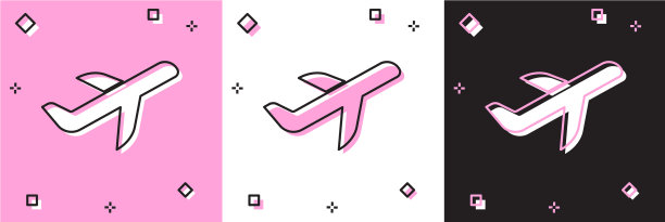 设置平面图标隔离在粉红色和白色黑色图片下载