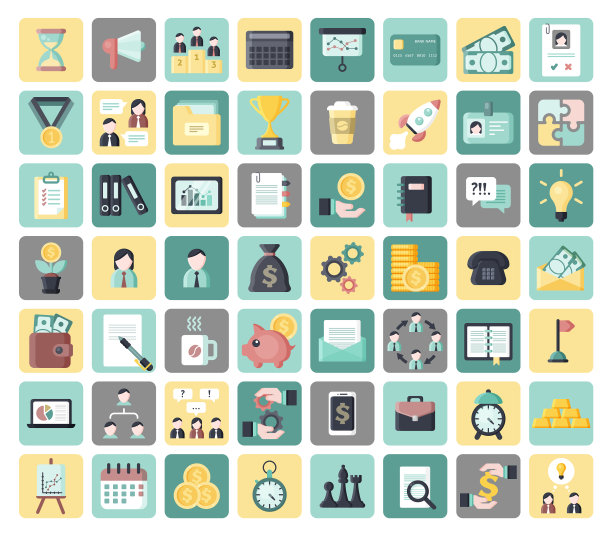 创业和商业扁平化图标图片下载