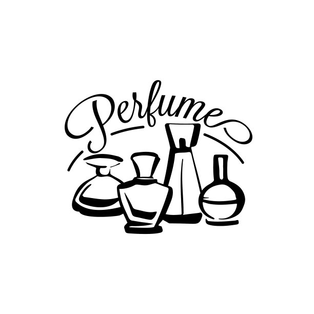 香水香瓶素描上白图片下载