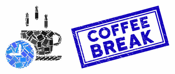 矩形马赛克咖啡休息与纹理咖啡图片下载