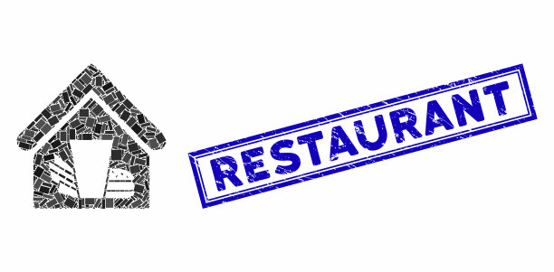 矩形拼贴快餐店与垃圾图片下载