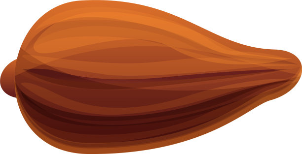 棕色可可水果图标卡通风格图片下载