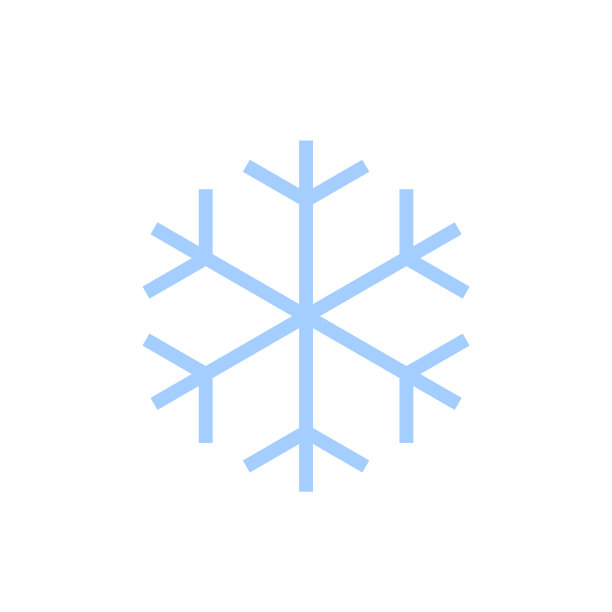 雪花图标蓝色剪影雪花标志图片下载