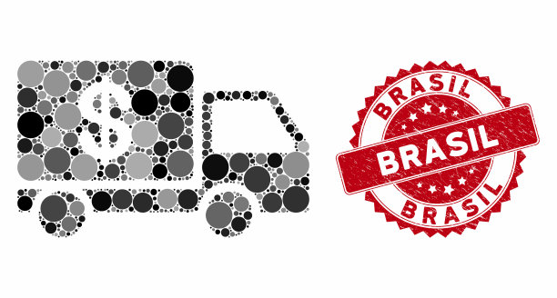 马赛克现金交付与刮花巴西邮票图片下载