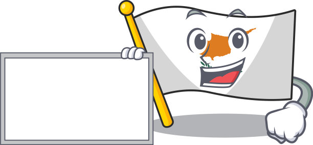 旗塞浦路斯人物卡通风格与板上图片下载