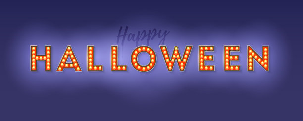 万圣节快乐卡片设计字体图片下载