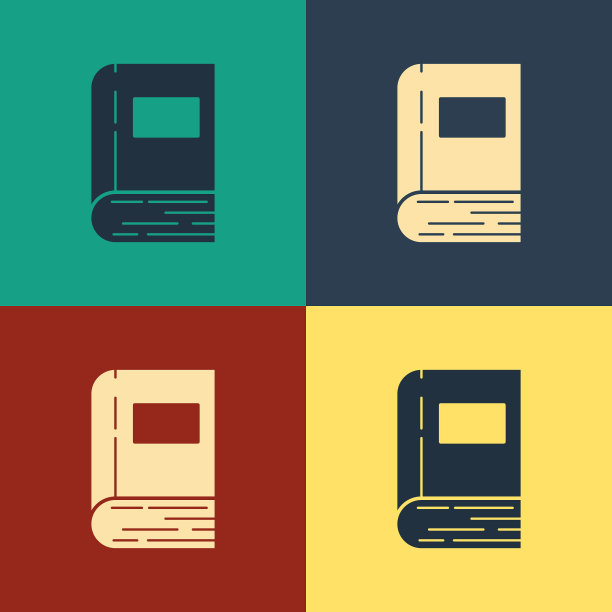 彩色书图标孤立的颜色背景图片下载