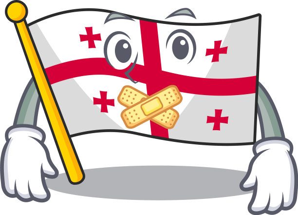 旗乔治亚吉祥物卡通人物造型制作图片下载