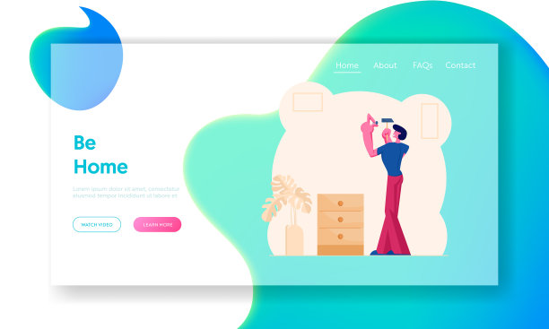 一个人把钉子钉到墙上挂画图片下载