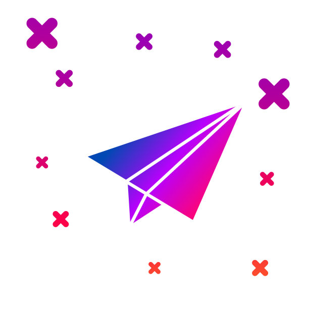 彩色纸飞机图标孤立在白色图片下载