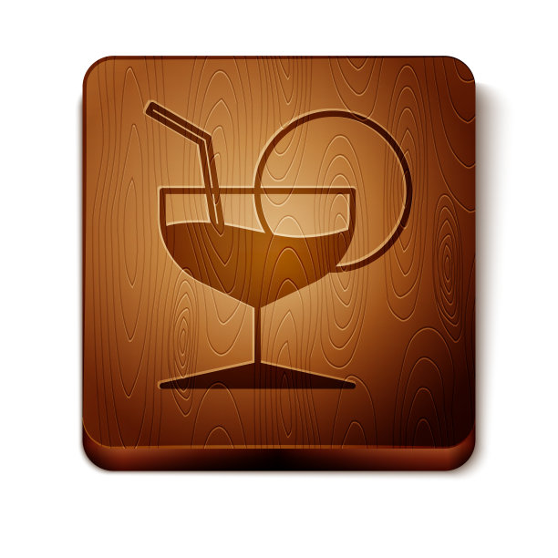 棕色马提尼玻璃图标孤立在白色图片下载