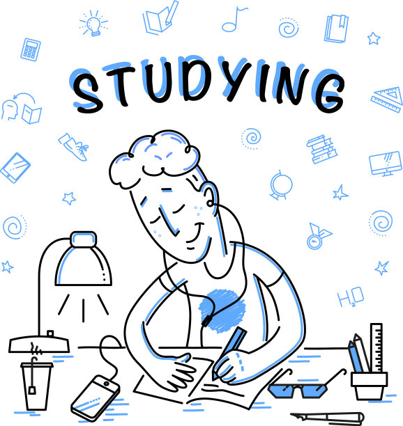 平面研究男孩学校图标设置孤立图片下载