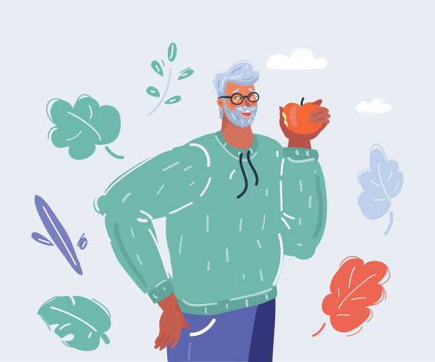 爷爷吃苹果图片下载