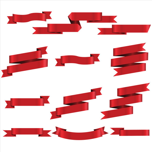 红丝带在隔离中为庆祝横幅设置图片下载