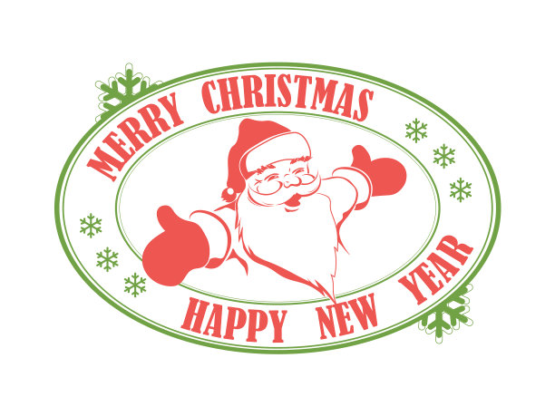 圣诞椭圆用绿色和红色打印图片下载