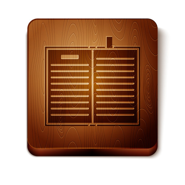 布朗打开科学书图标孤立在白色图片下载